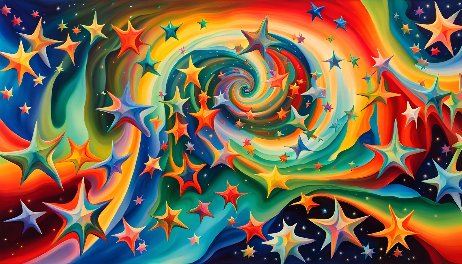 Vibrant Star Cluster Formation as Impasto Painting