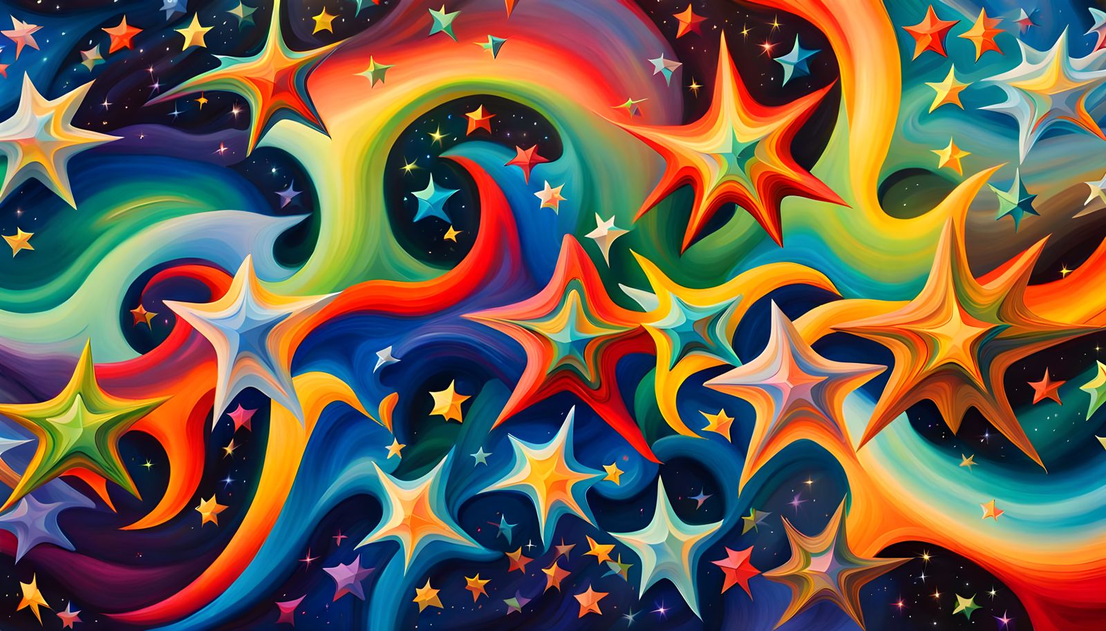 Iridescent Star Cluster Formation as Impasto Painting