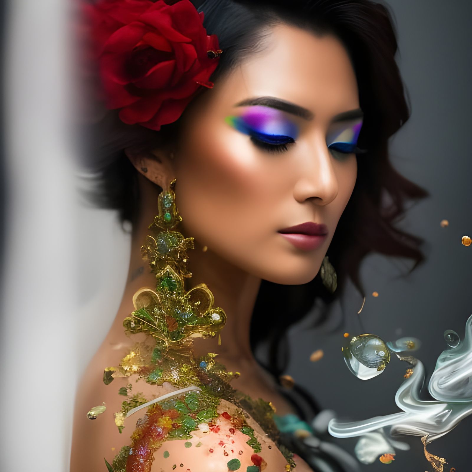 Crystal Wine Spill in Hyperreal Detail