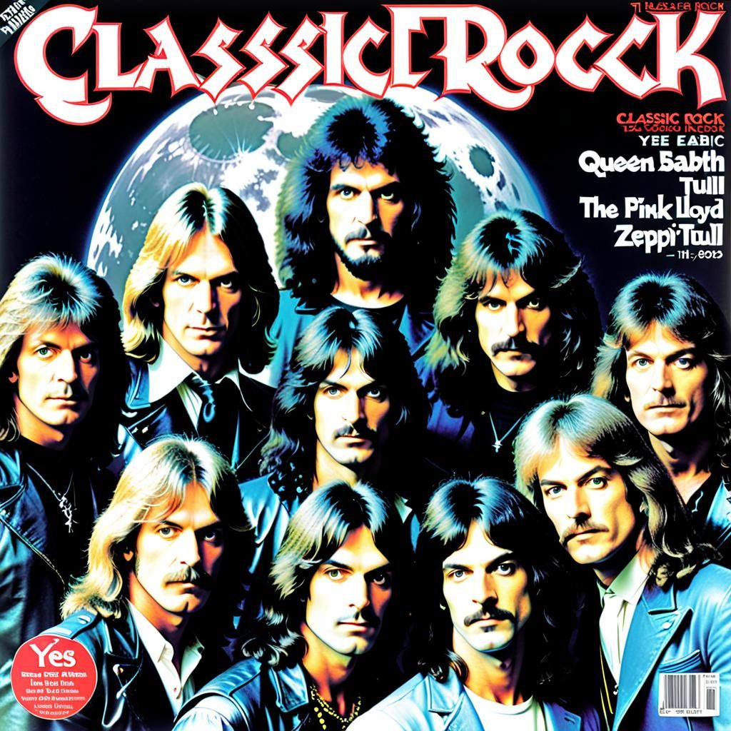 Classic Rock Magazine Cover Art Featuring Band Logos