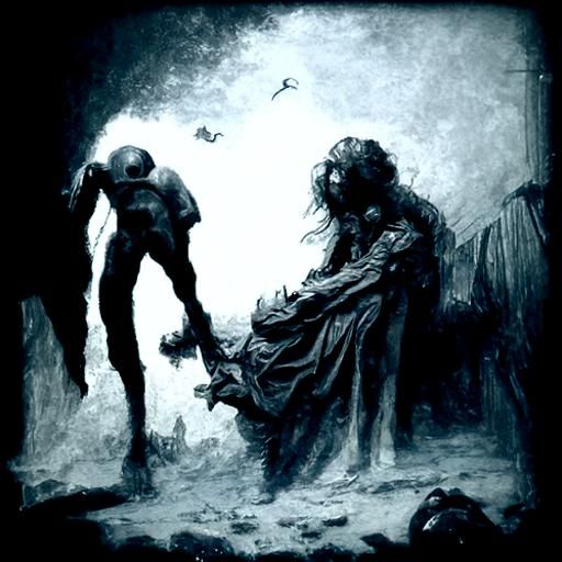 Annihilation of Broken Dreams: A Gothic Horror Scene