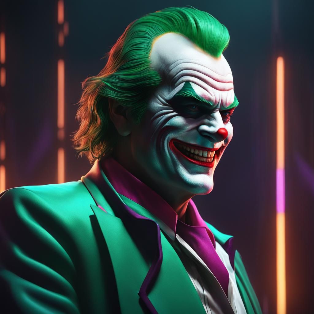 Nicholson Joker Portrait in Hyperdetailed Style