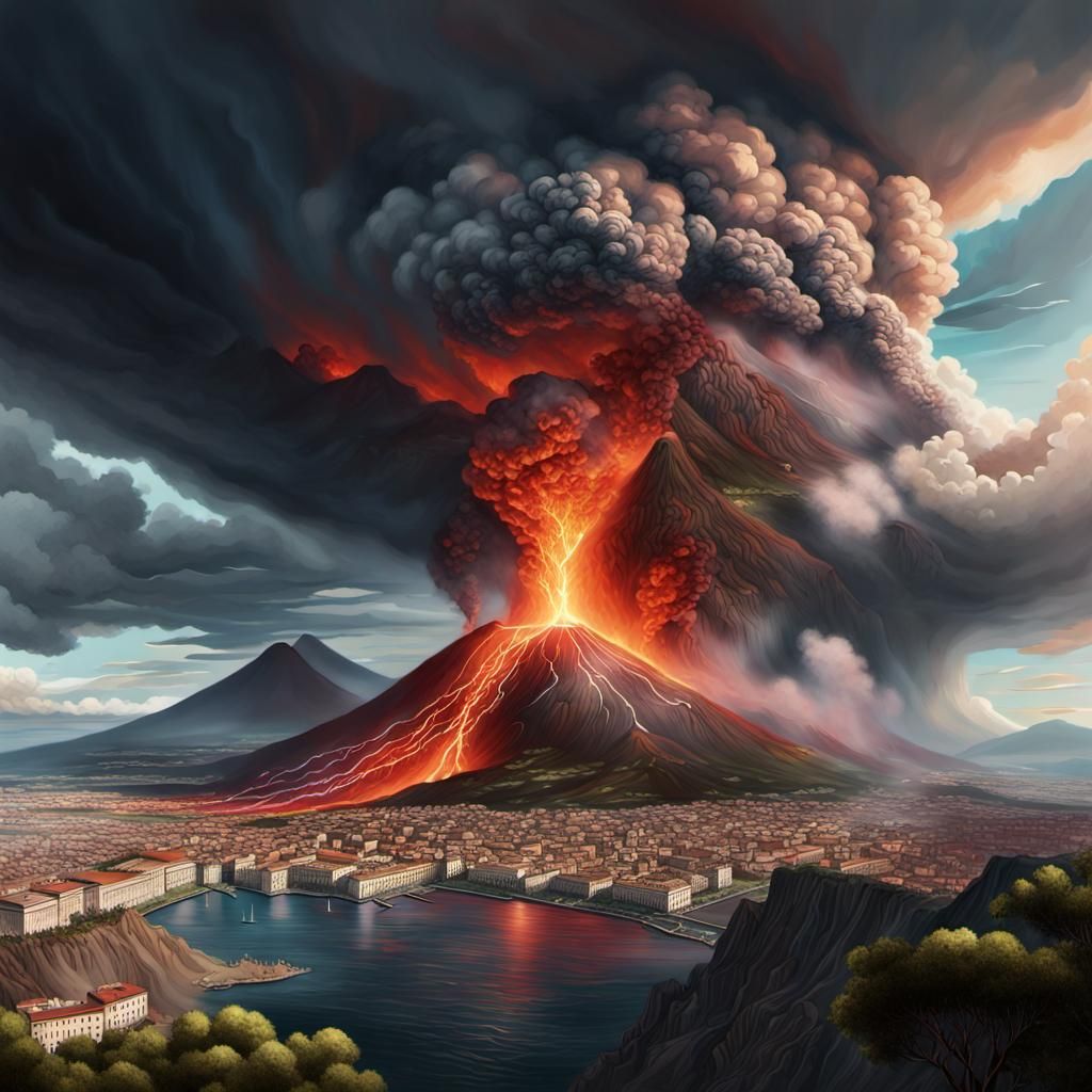 Nature's Fury - Eruption of Mount Vesuvius in 79 AD
