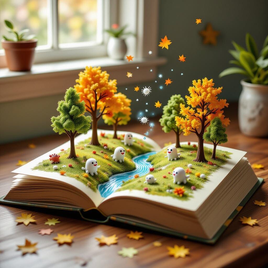 Popup Book Reveals Miniature Germ World on Desk