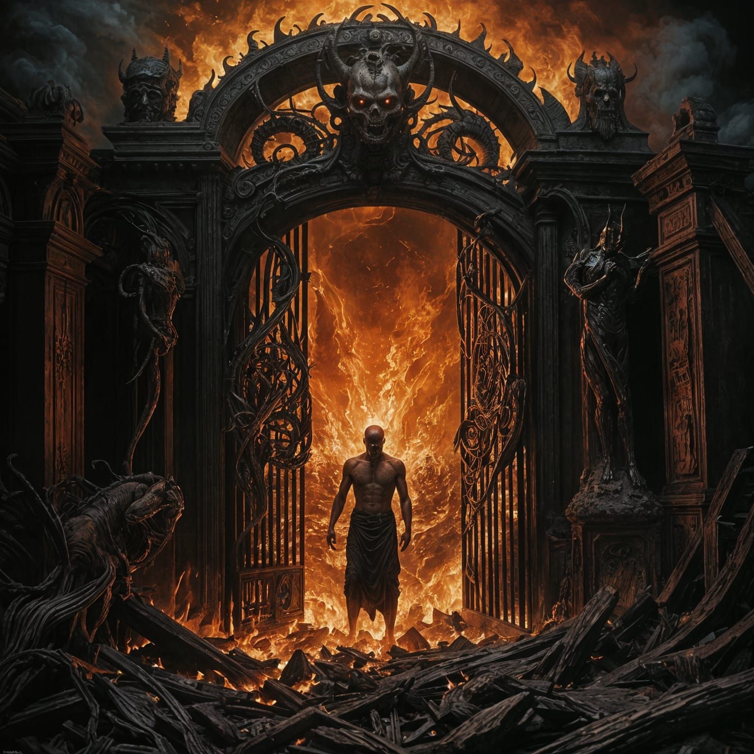 Burning Gates of Hell: A Photorealistic Rendering