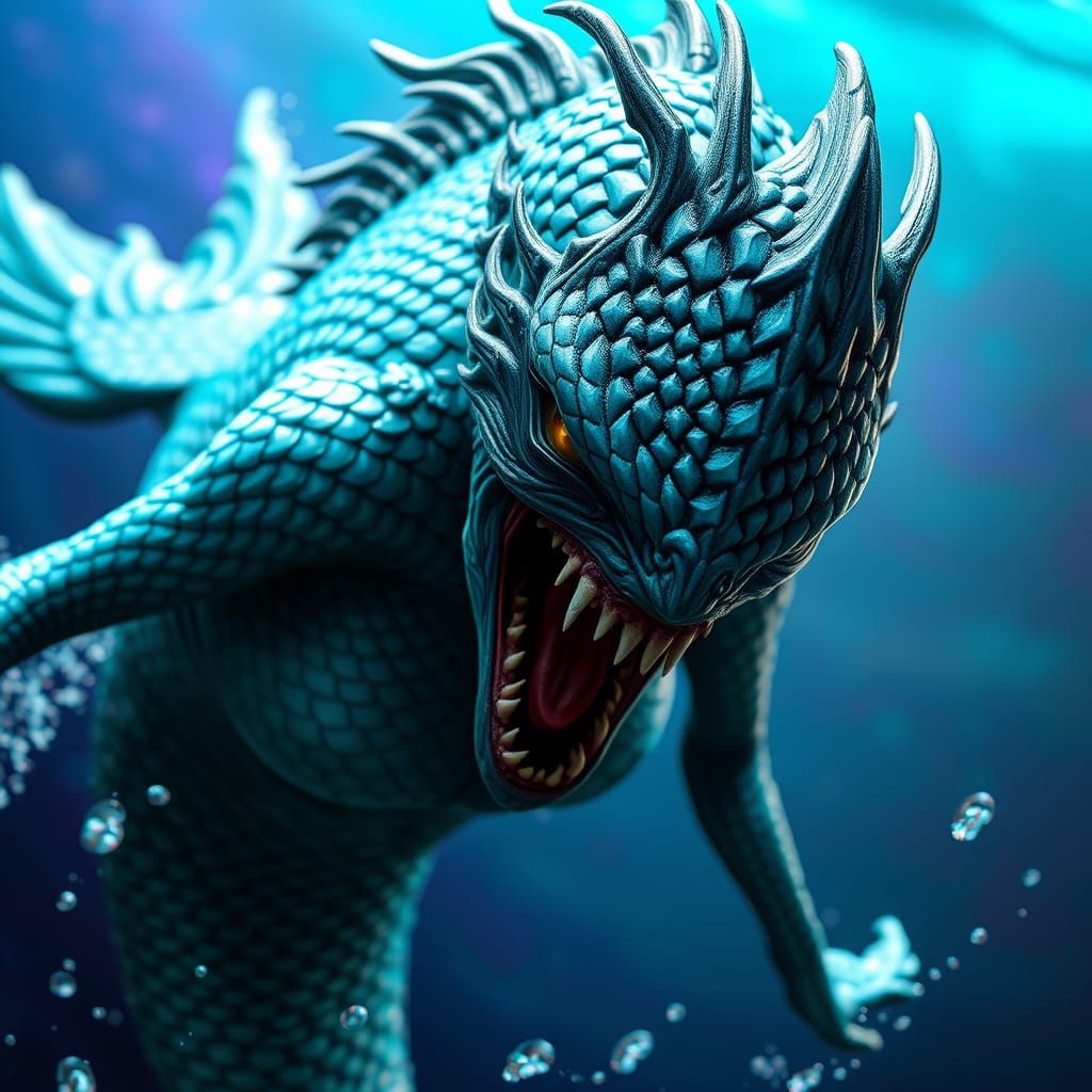 Hyperrealistic Mermaid with Dark, Twisted Gaze