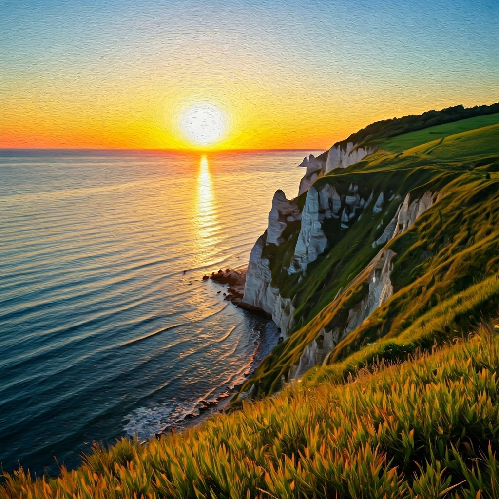 Sunset Coastal Cliffs Mosaic Collage