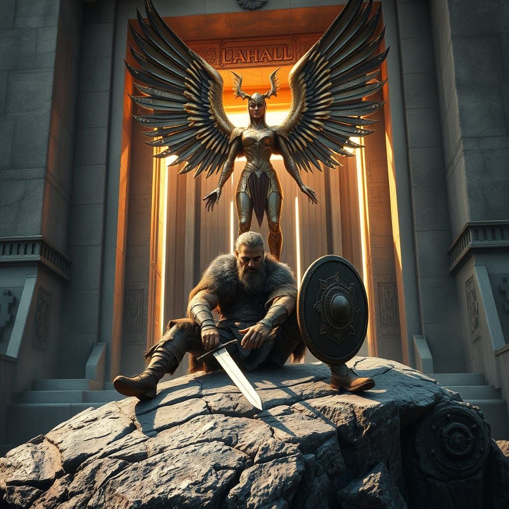 Battered Viking Warrior Denied Entry to Valhalla by Stern Va...