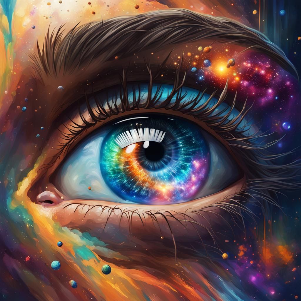 Galaxy Eye: Hyperrealistic Cinematic Portrait