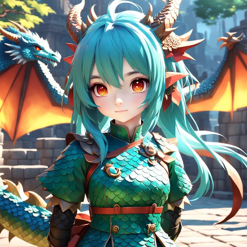 masterpiece, cute dragon_girl