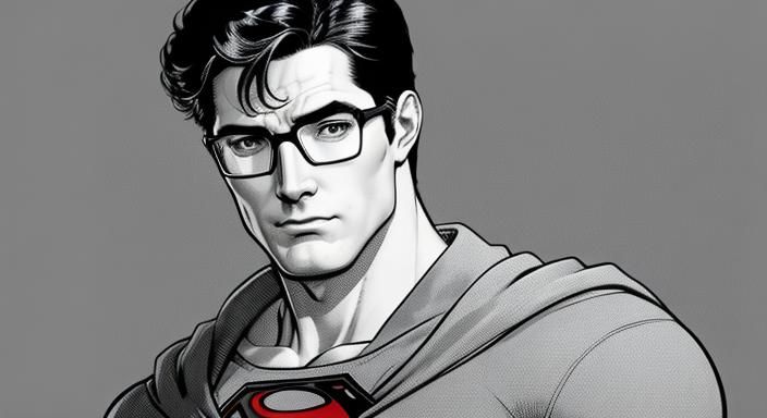 Clark Kent: Minimalist Line Art from DC Comics