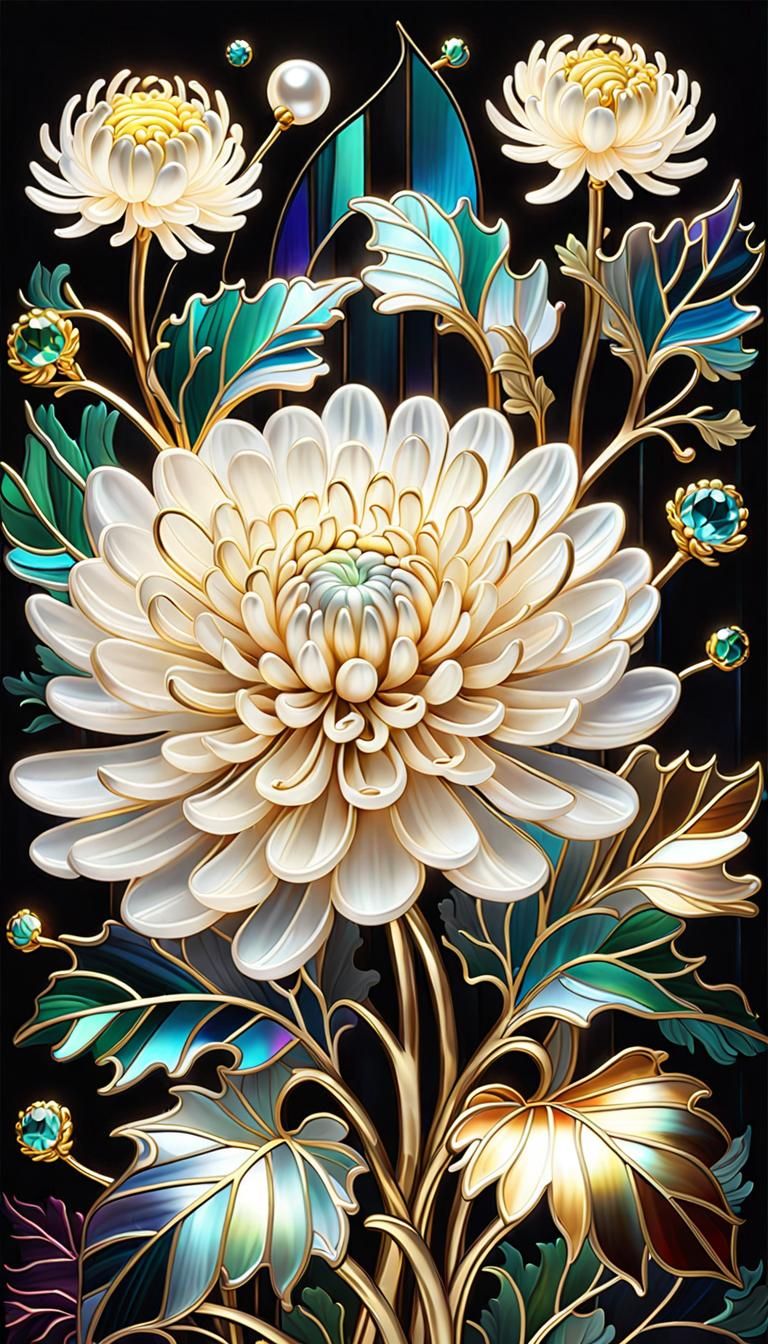 Amazing Chrysanthemum Flower, Decorative Art