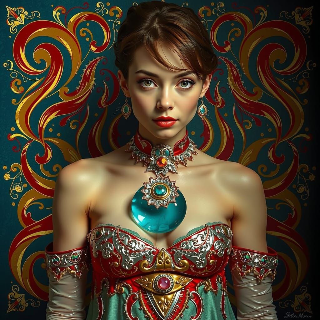 Abstract Swirling Gelato Colors with Bold Stripes