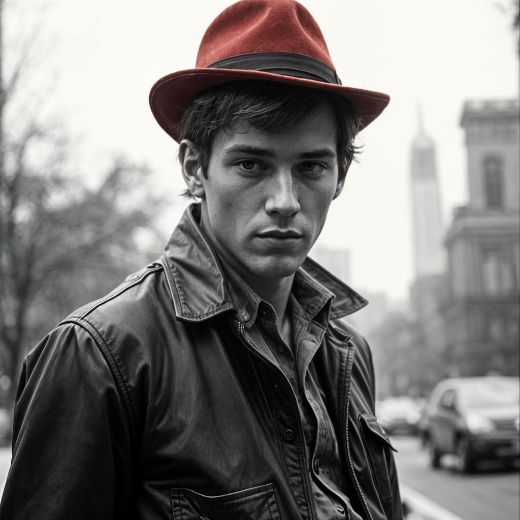 Handsome Yet Aloof Young Man at Literary Photoshoot