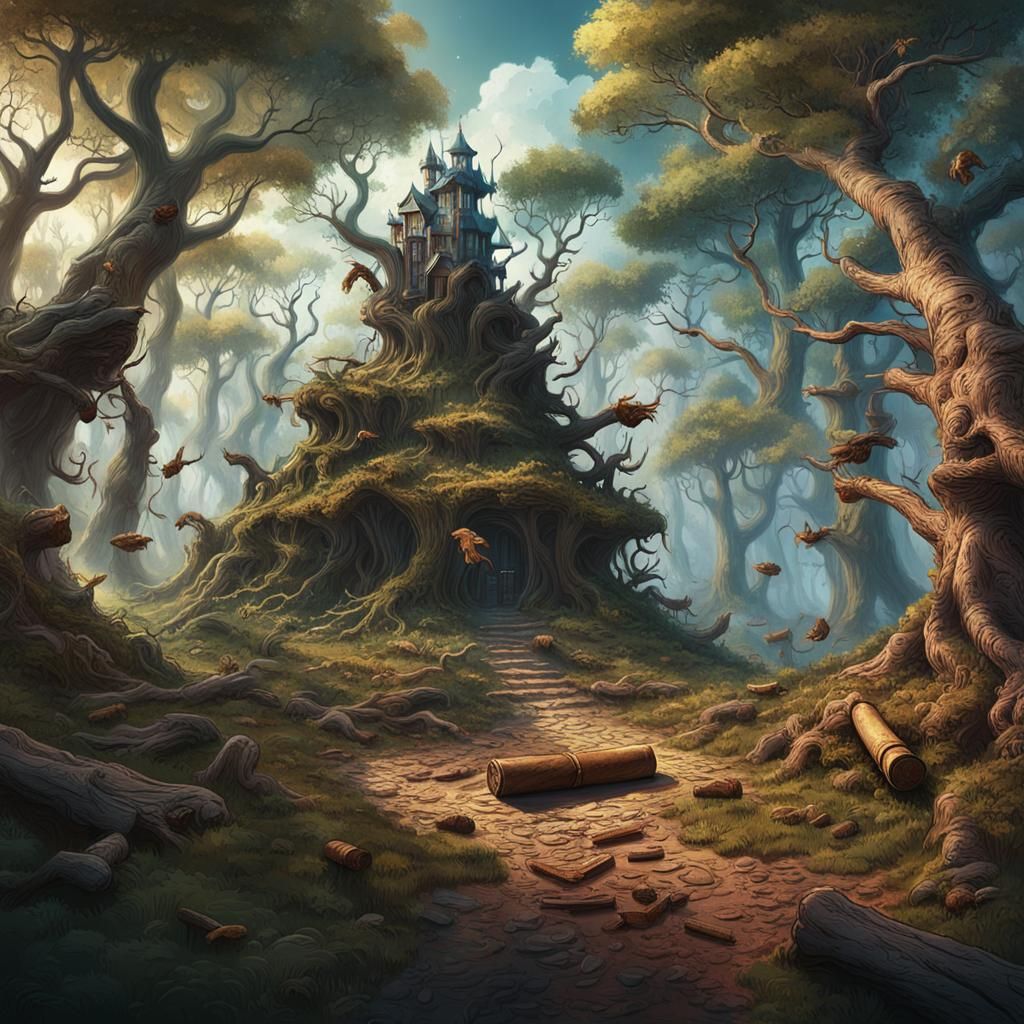 Fantastical Handcrafted Wooden Cigars in Matte Painting Styl...