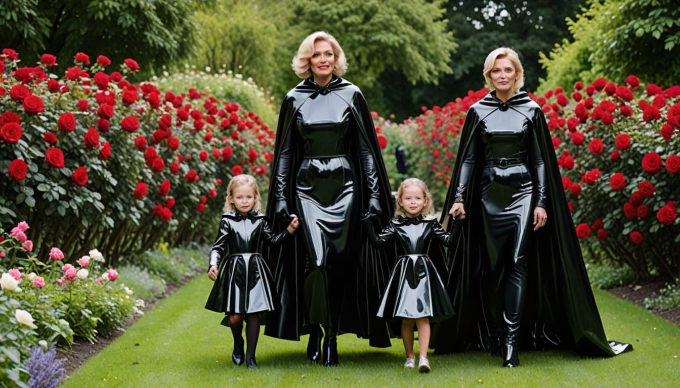 Futuristic Chrome Fashion in Rose Garden