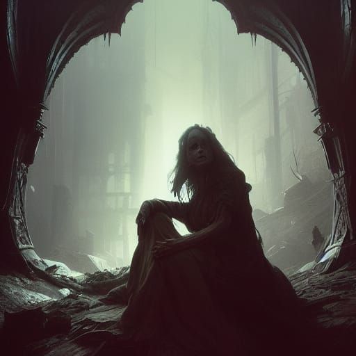 Detailed Dark Fantasy Hag Concept Art