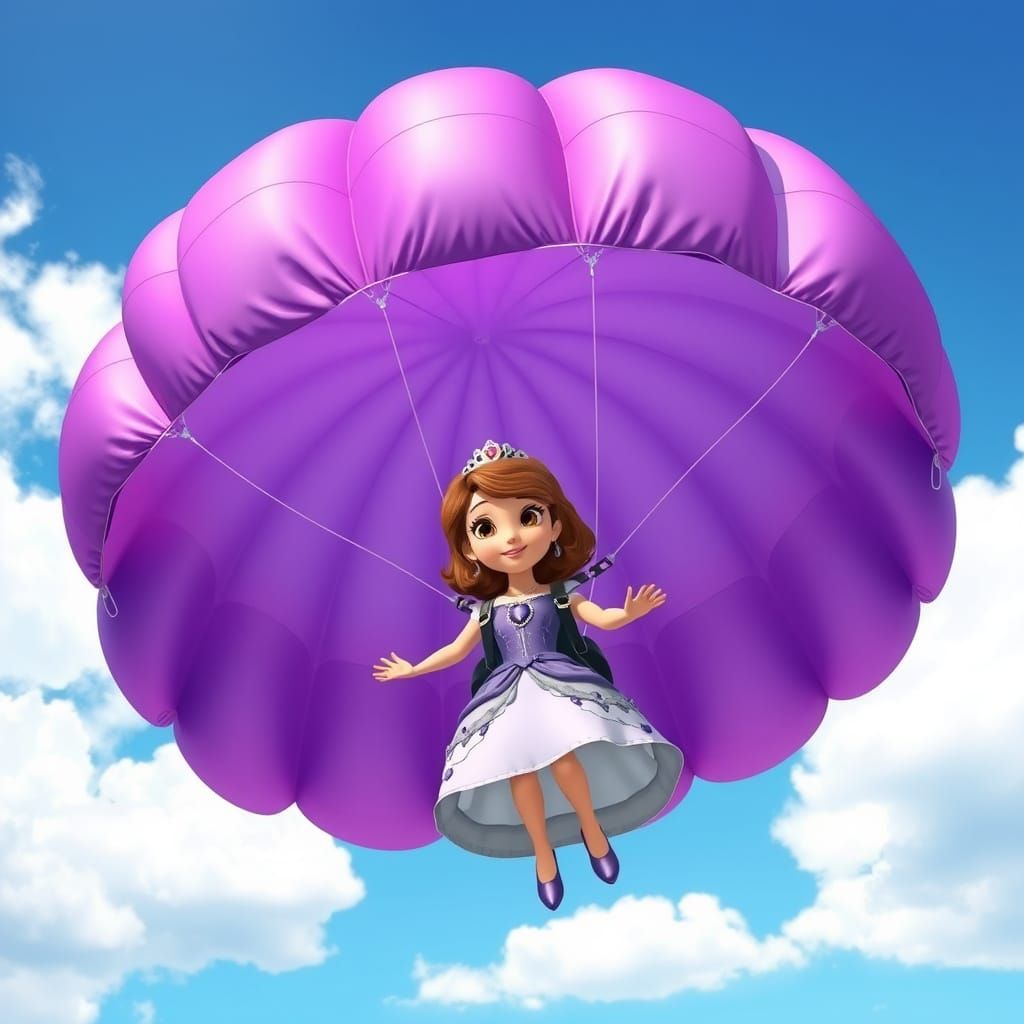Princess Sofia's Whimsical Parachute Adventure in Disney Sty...