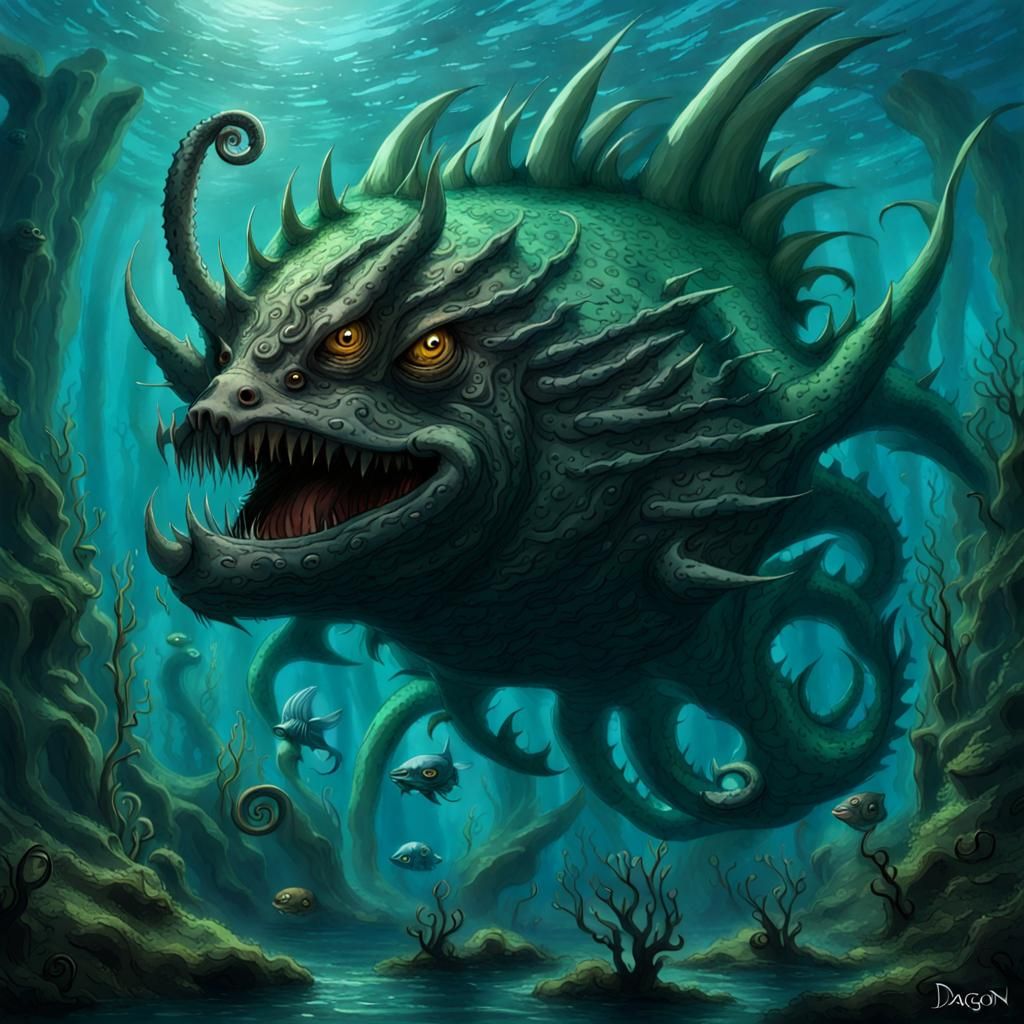 Dagon's Underwater Extravagance: A Divine Scene