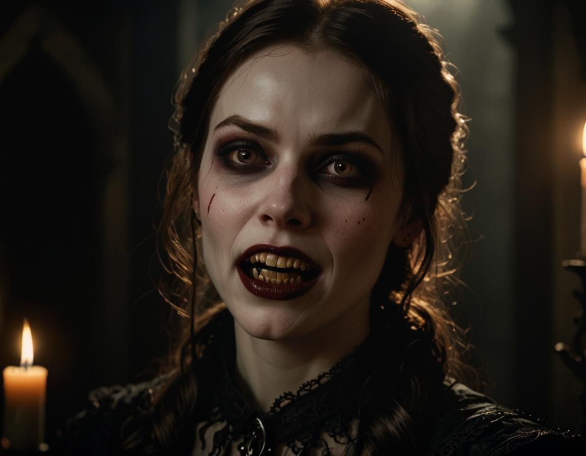 Vampire Portrait in Gothic Horror Style