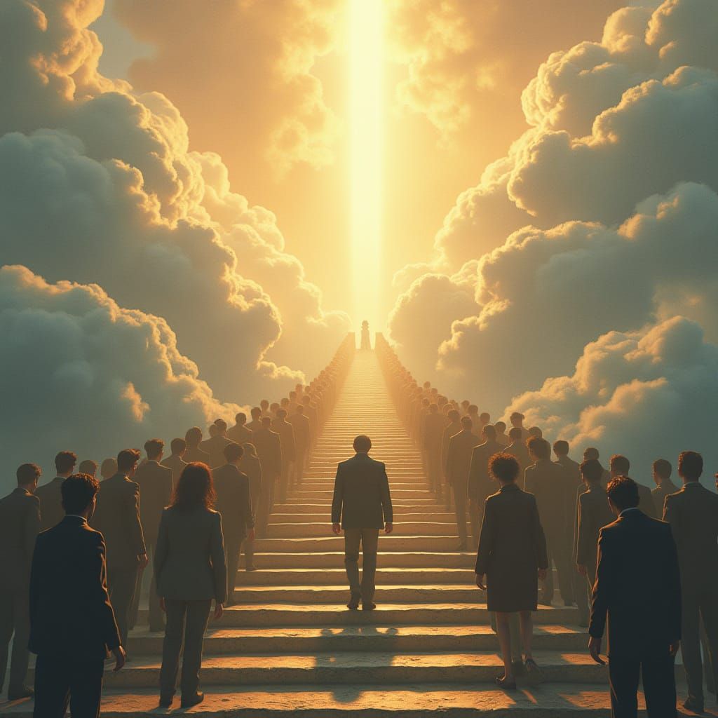 Ascension to God's Throne: Ethereal Digital Painting