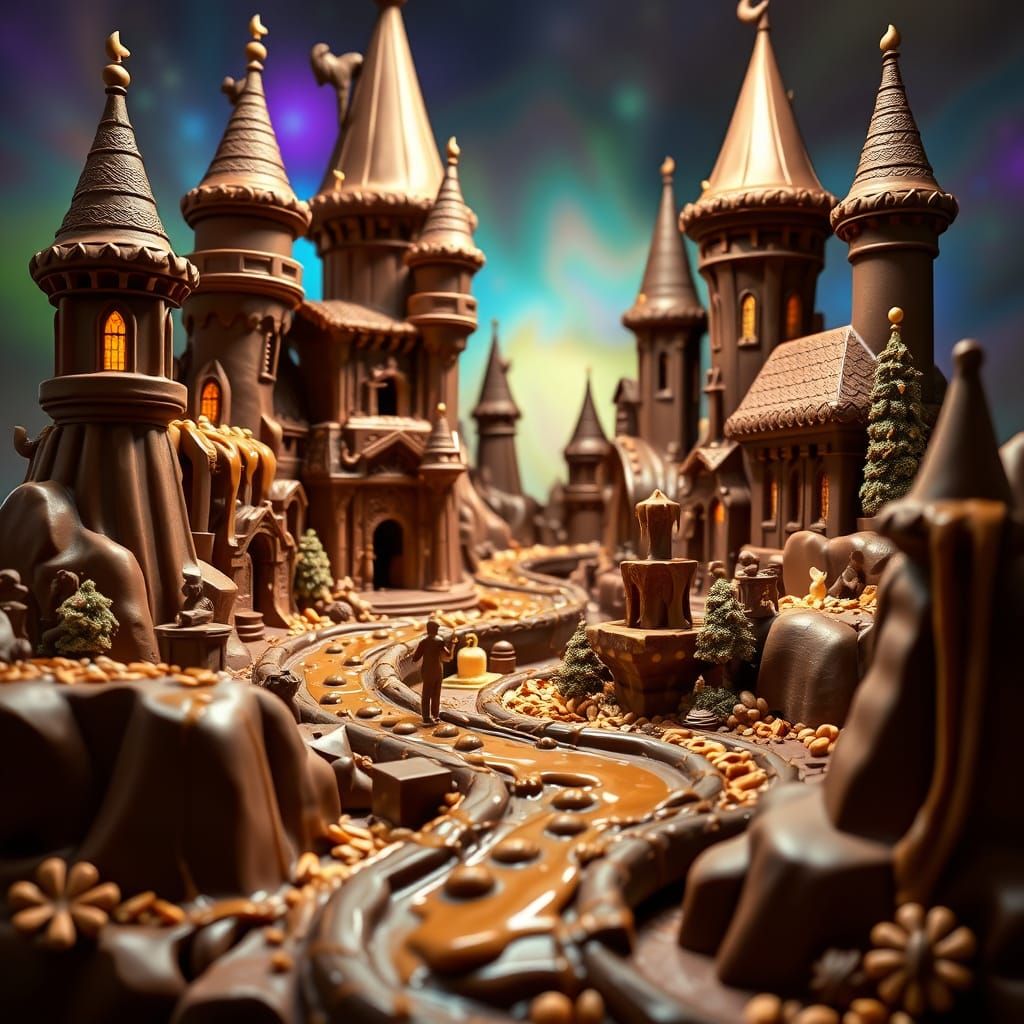 Chocolate Kingdom Sculpture with Caramel Fountain