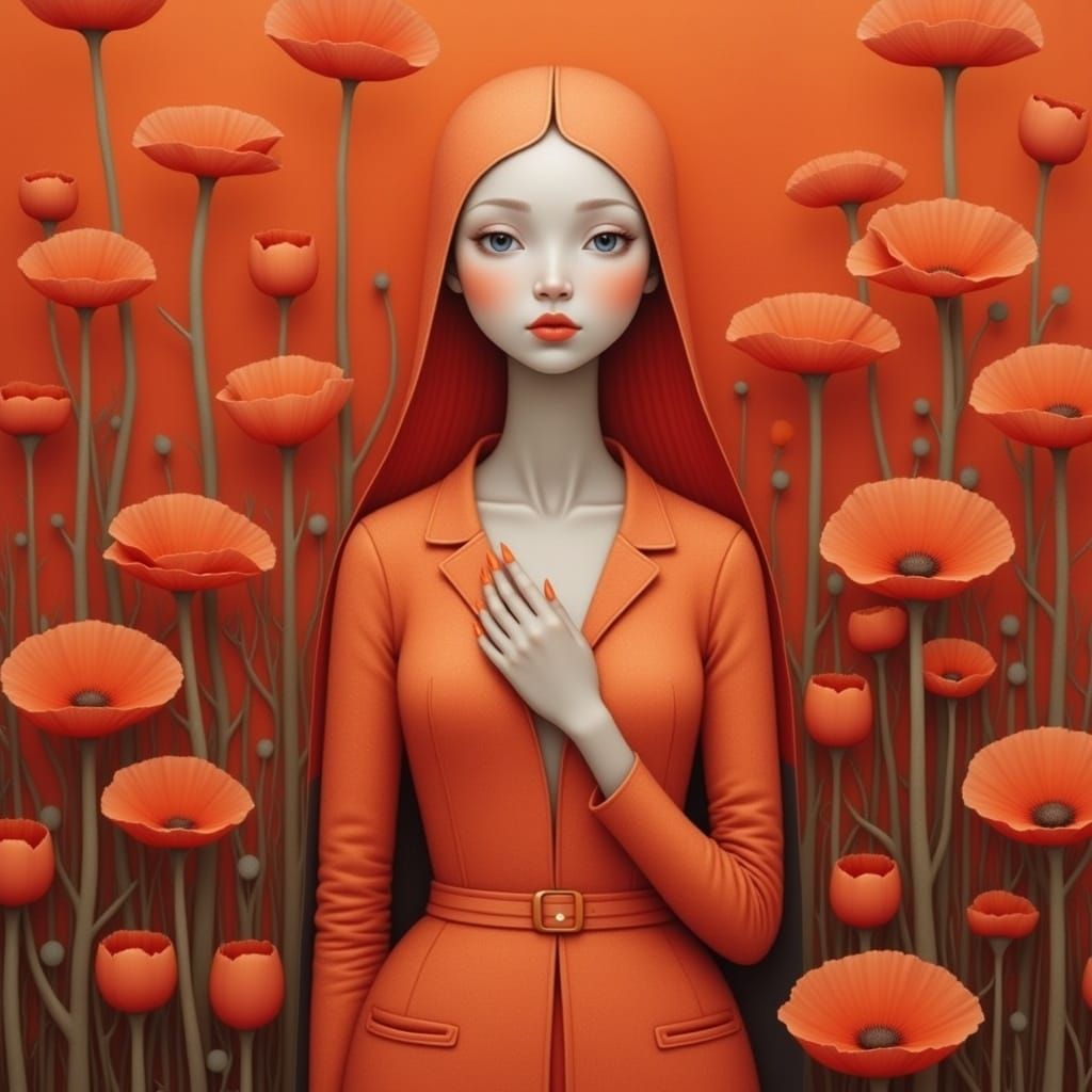 Elegant Monochromatic Portrait of Grace and Strength