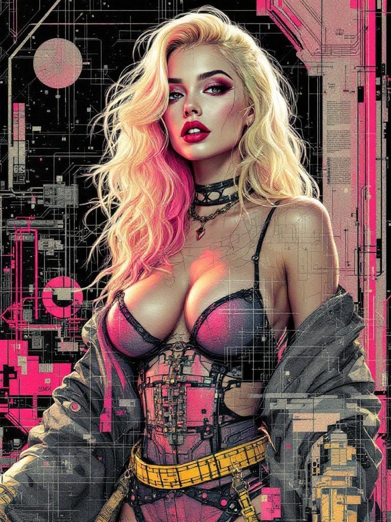 Renaissance Glitch: Pin-Up in Dürer Style