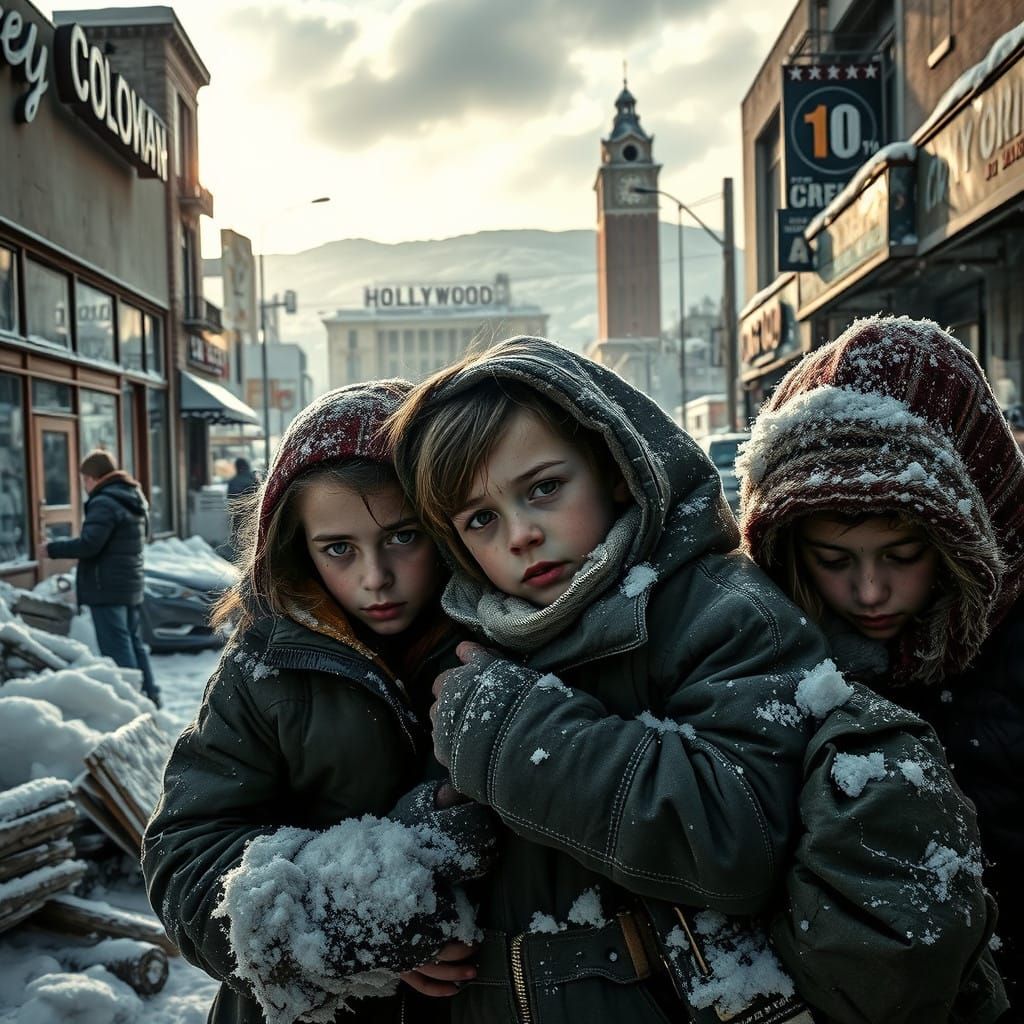 Frozen Survival in a Snow-Encased Hollywood