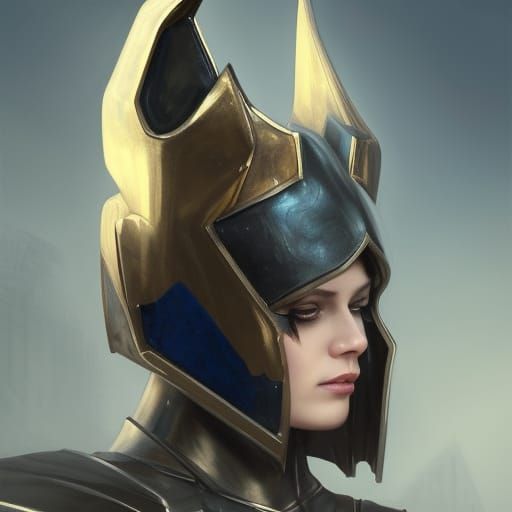 Armored Lady Portrait in Hyperdetailed Style