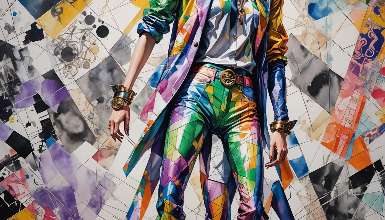 Avant-Garde Anime Woman in Eccentric Pose