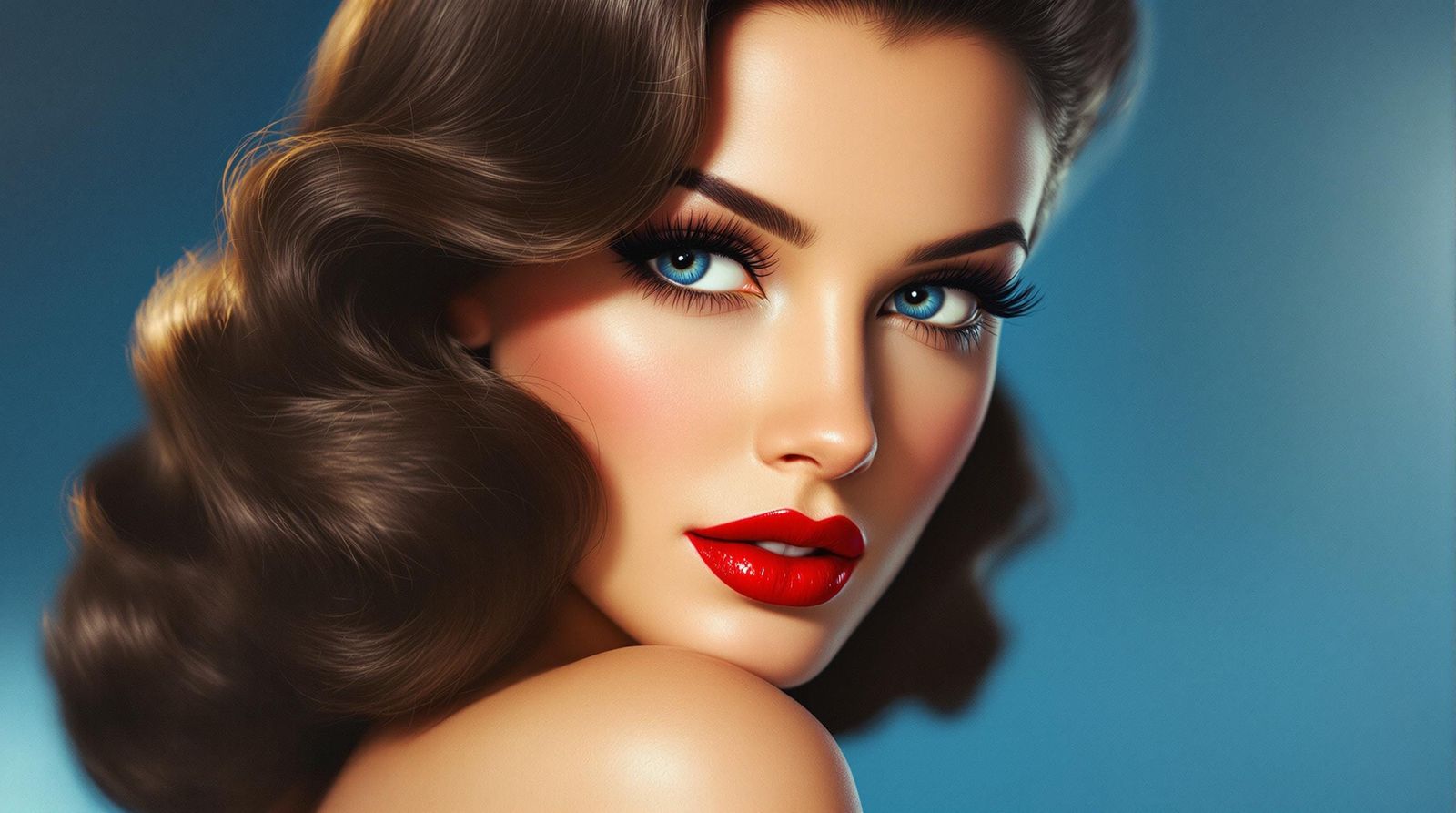 Vintage Glamour Portrait of a Stunning Woman