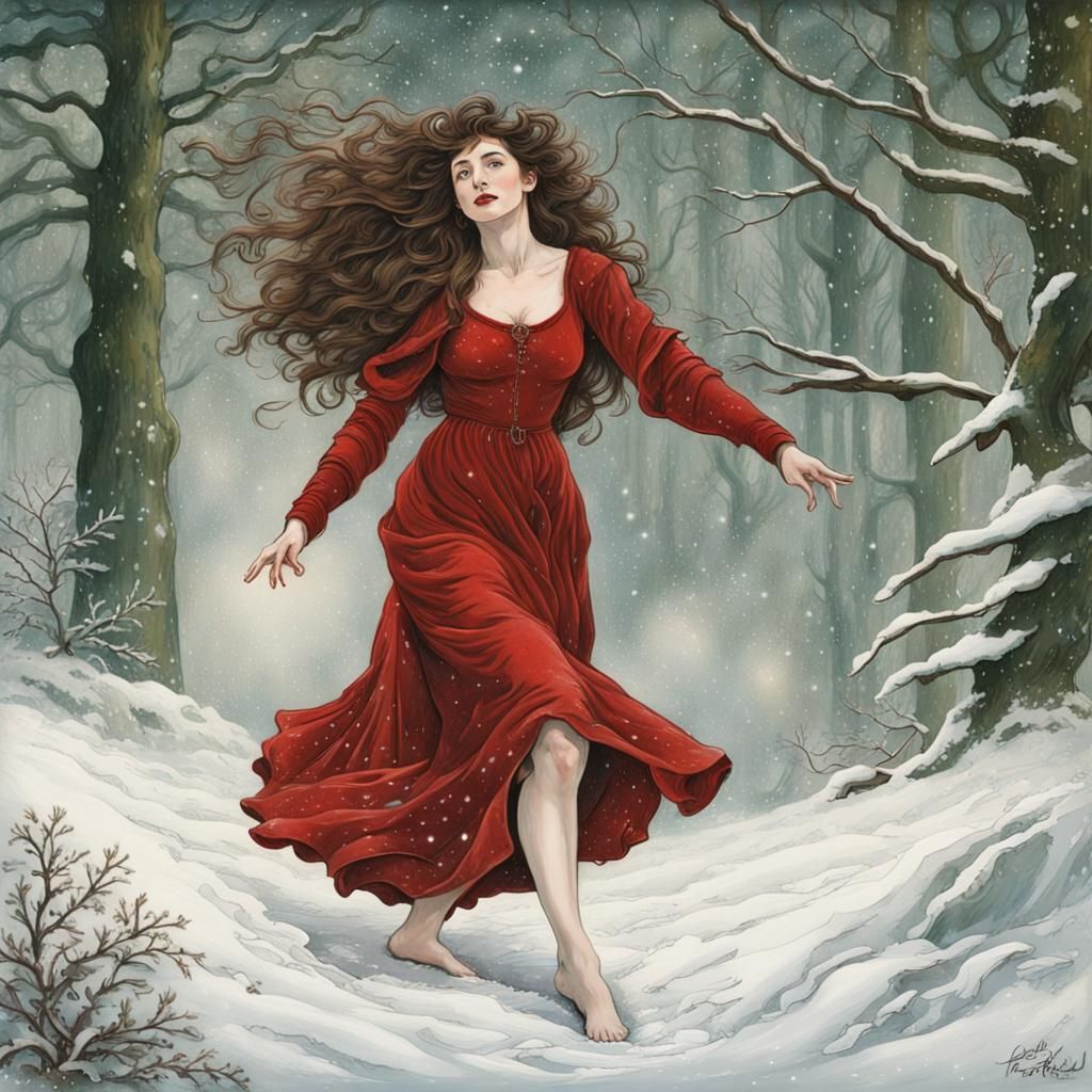 Kate Bush Inspired Winter Dance in Art Nouveau Style