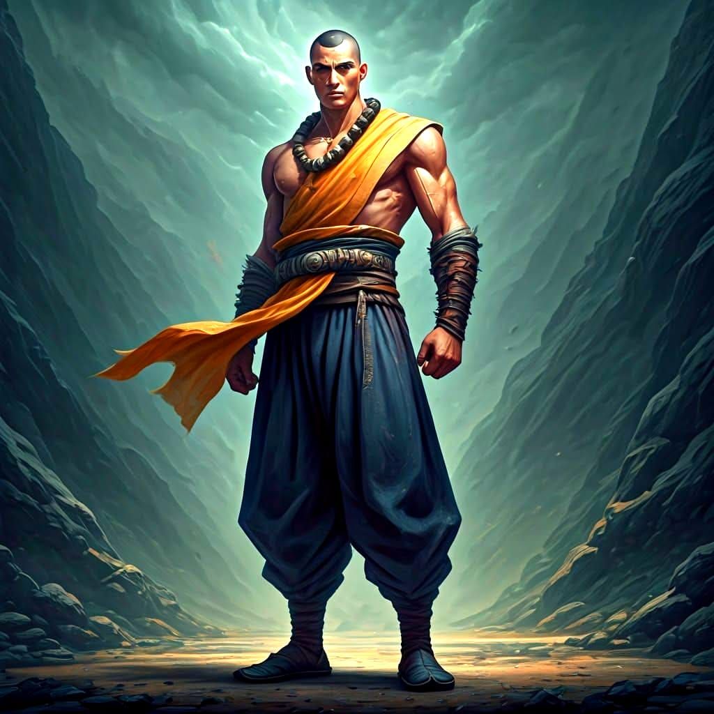 D&D Warrior Monk Concept Art in Unreal Engine