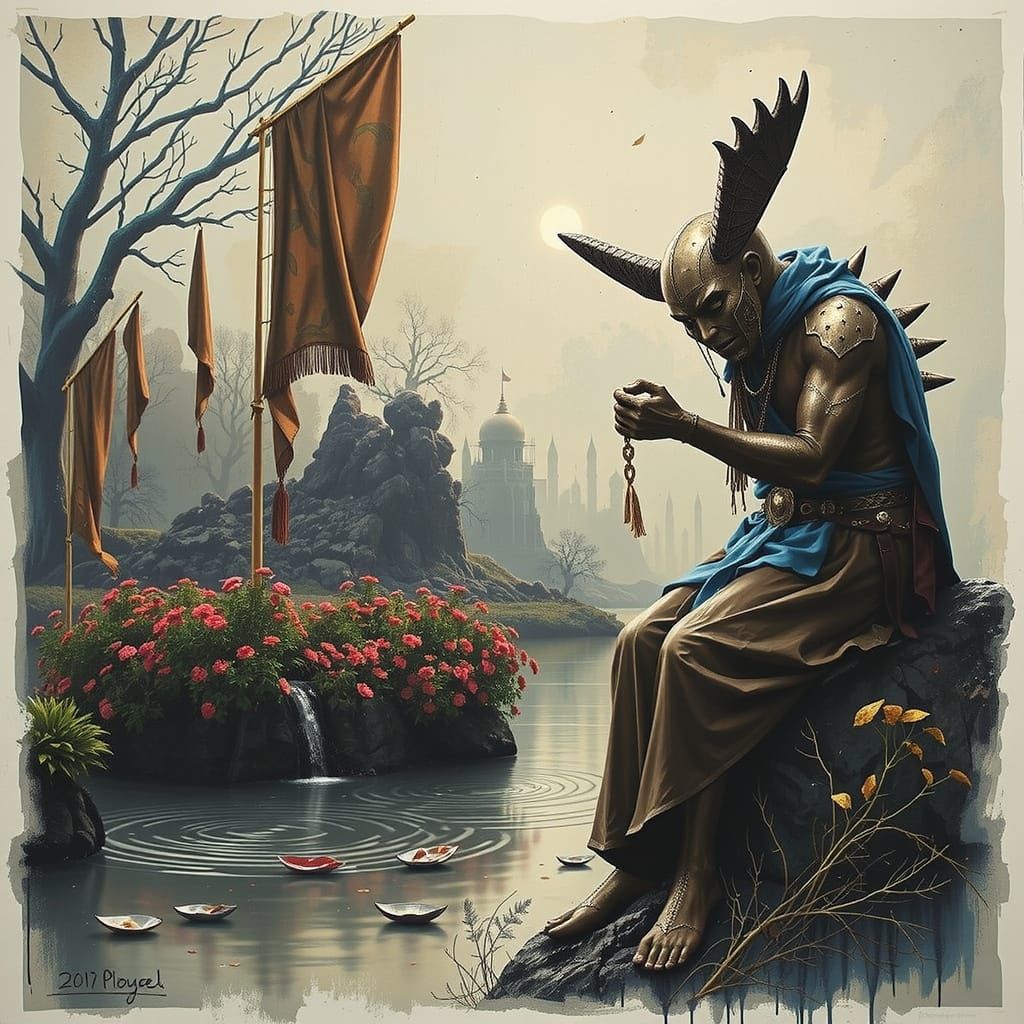 Abstract Landscape with Contrasting Colors