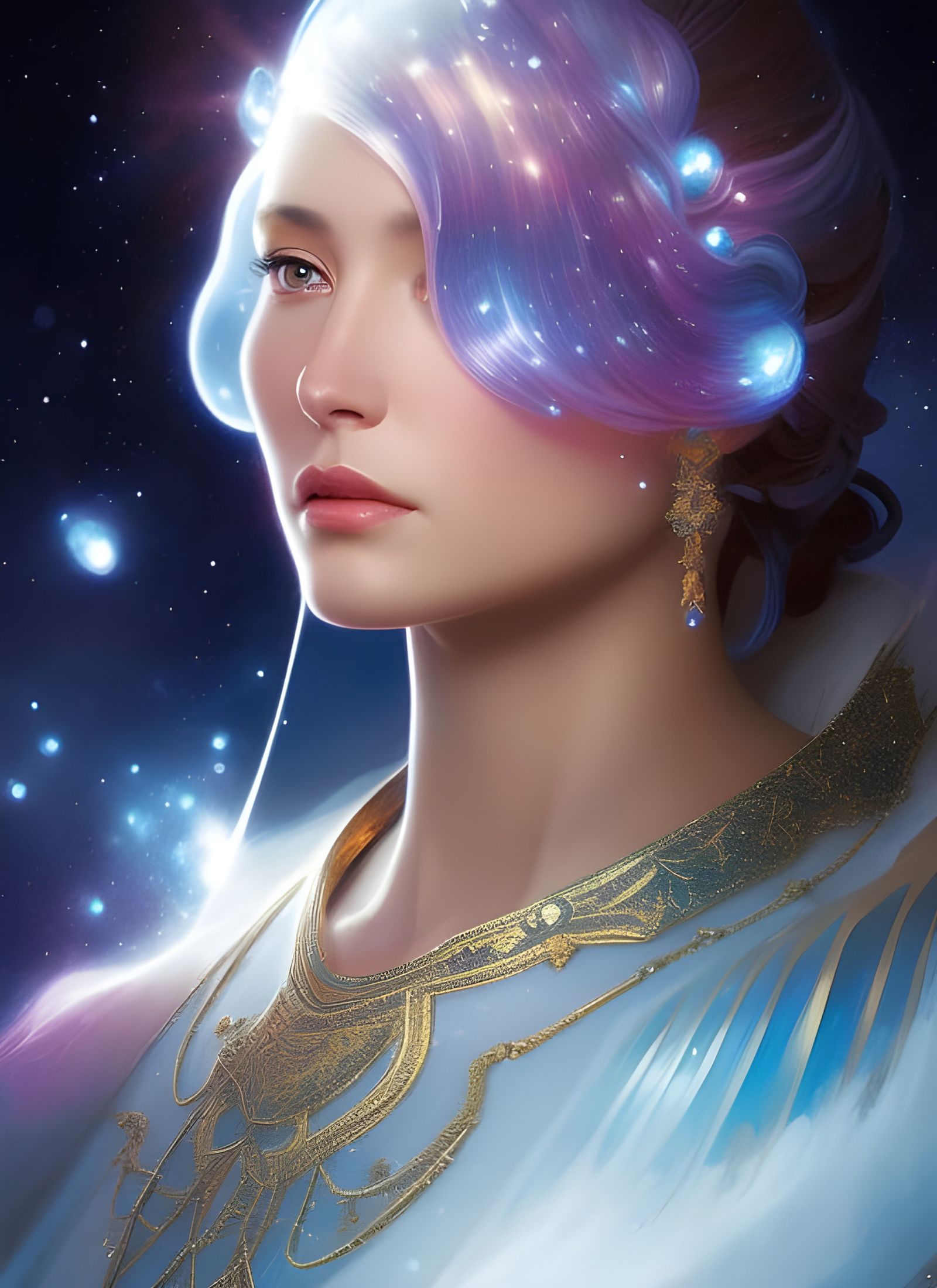 Elegant Ice Queen of Pluto Portrait