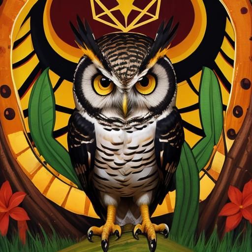 Friendly Owl with Big Yellow Eyes Painting