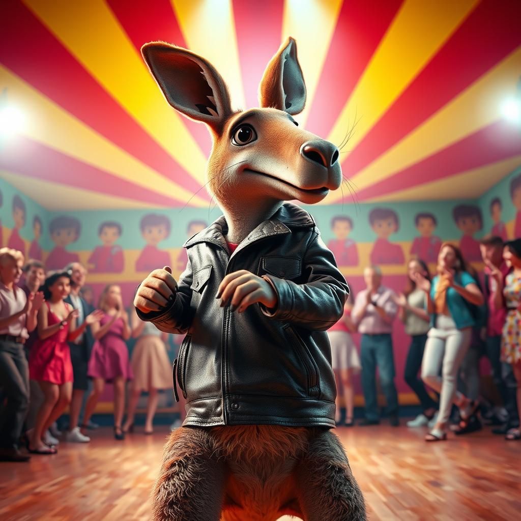 Cool Kangaroo Dances at 1950s Sock Hop