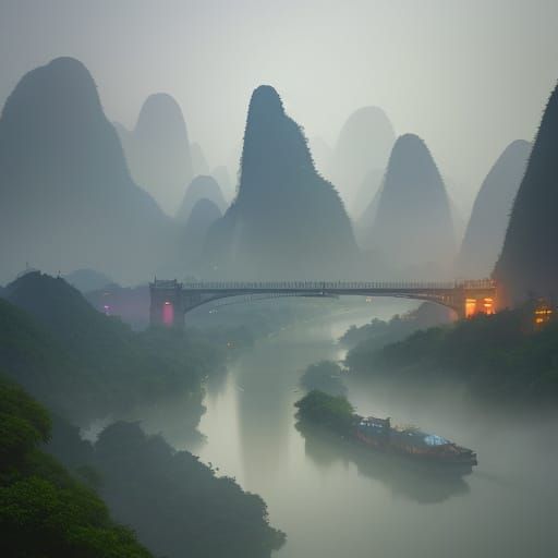 Guilin Cityscape in Guangxi China