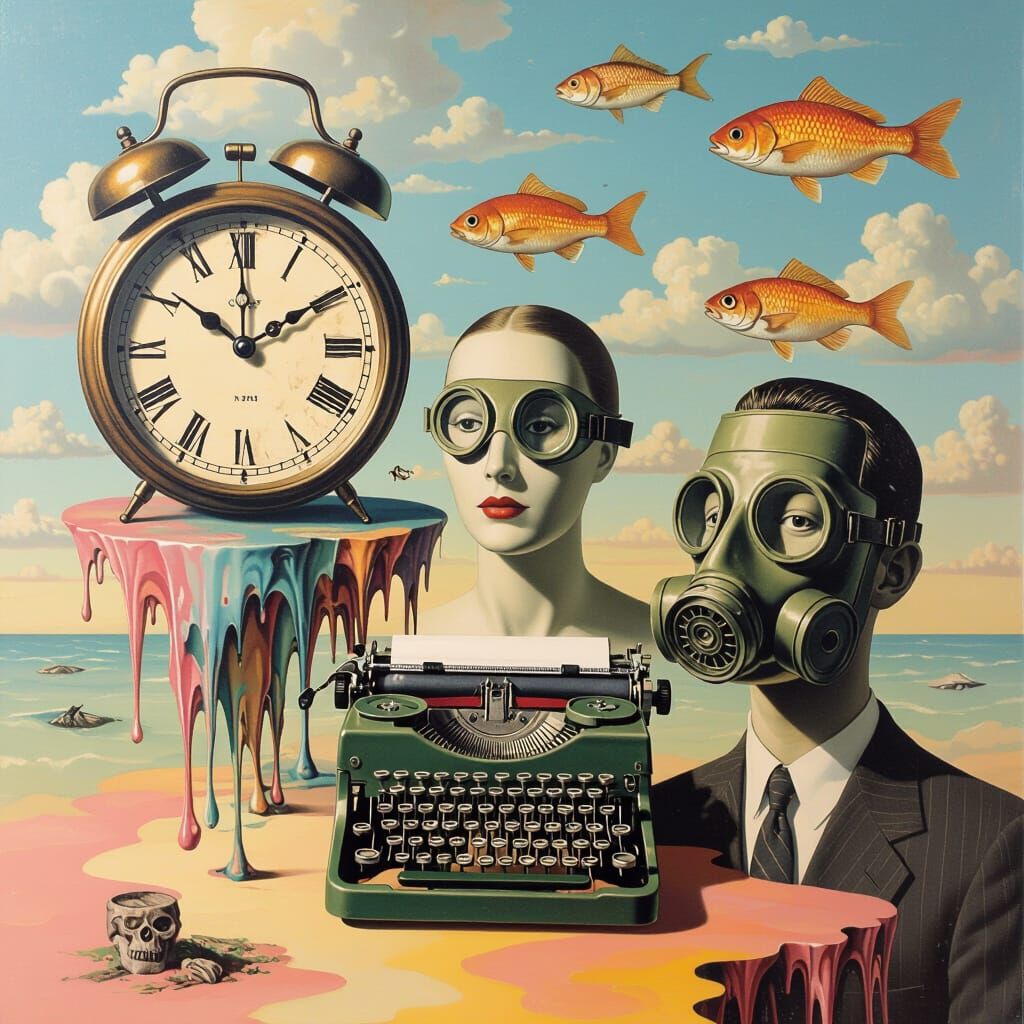 Surreal Anti-War Collage in Dadaist Style