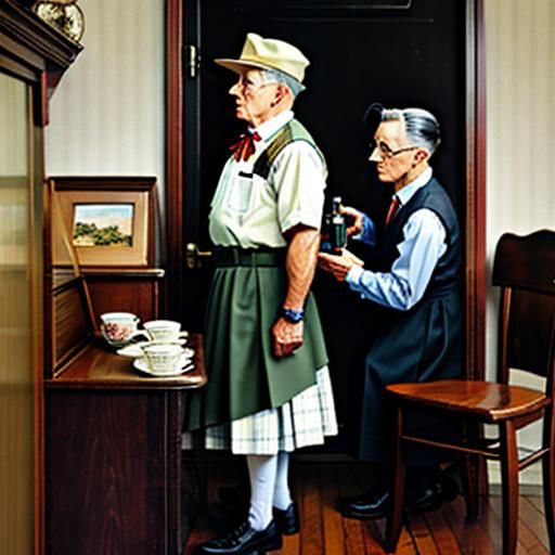 Middle Aged Cosplay in Rockwell Style