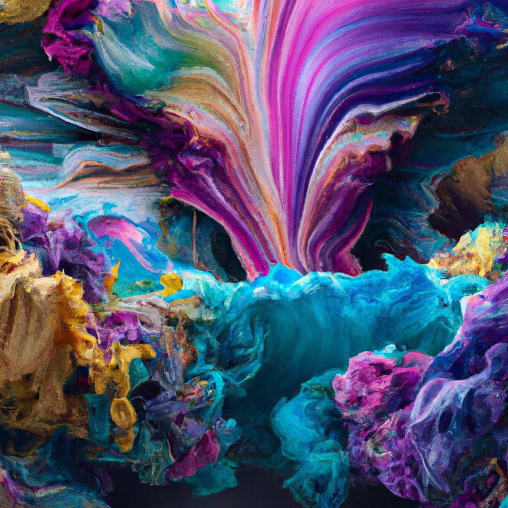 Colorful Wave in Mixed Painting Style