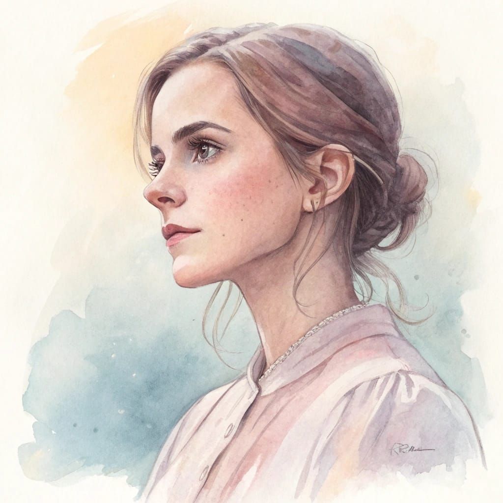 Simple Pastel Watercolour Portrait