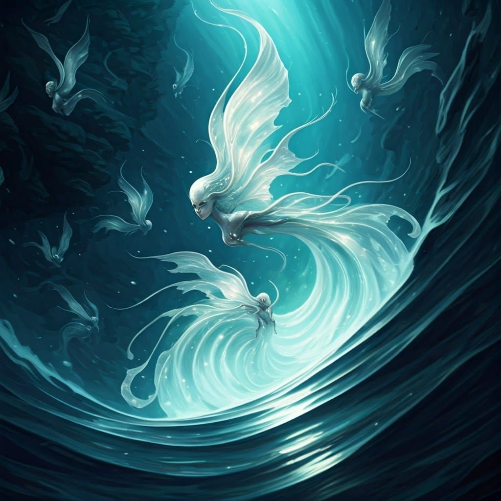 Mystical Water Fey in Quicksilver Haze