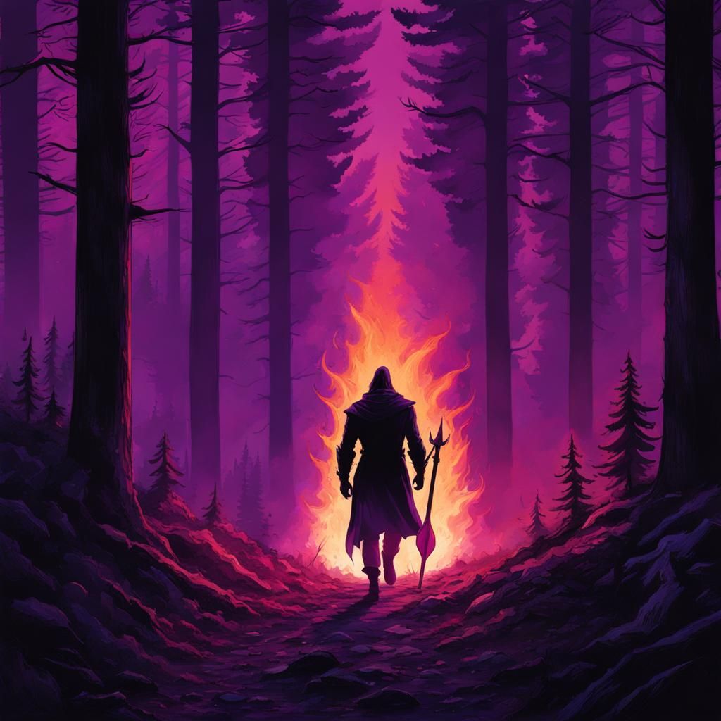 Menacing Hero in Shadow Forest