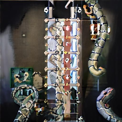 Abstract Ladders and Snakes in Expressionist Style