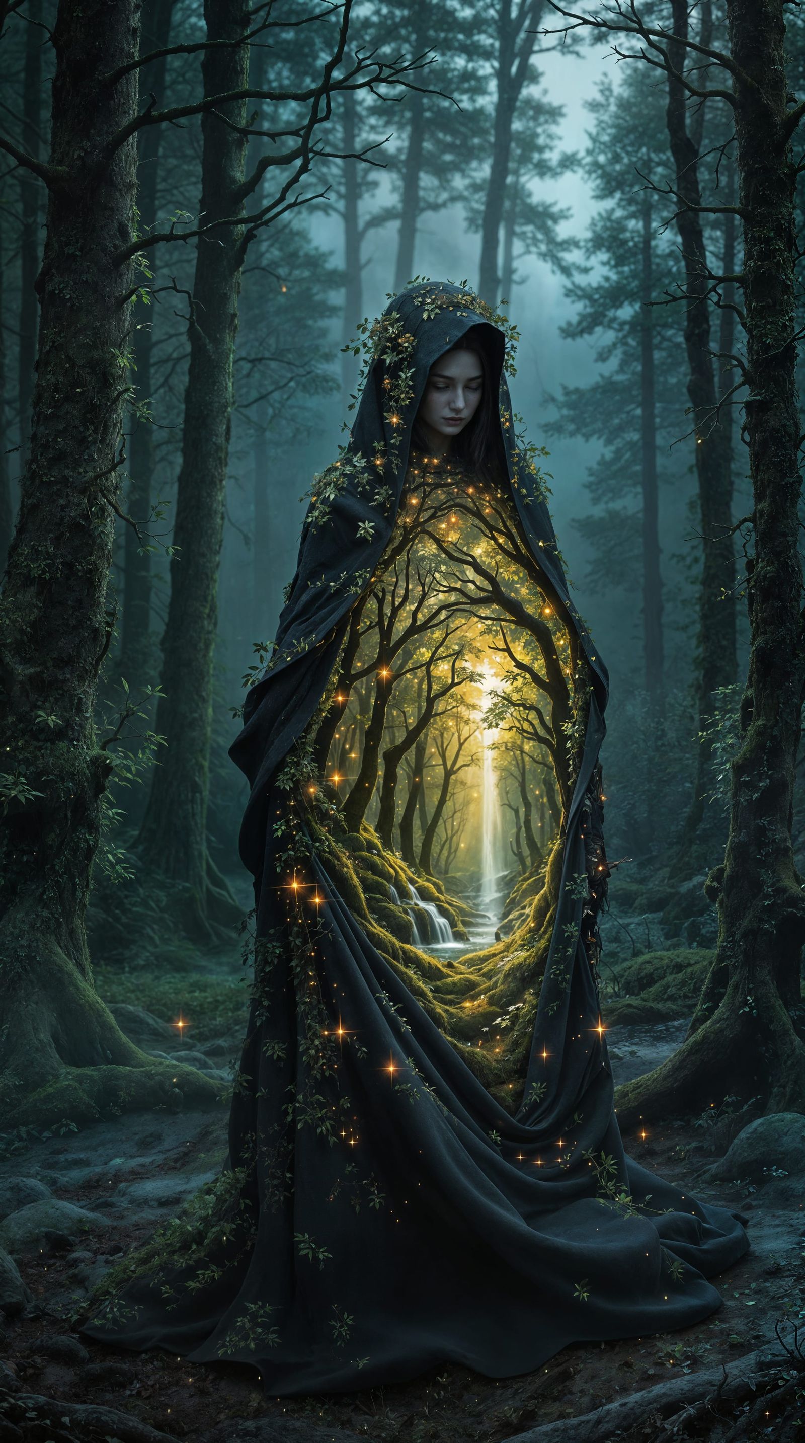 Mystical Forest Realm Unveiled by Huldra's Cloak