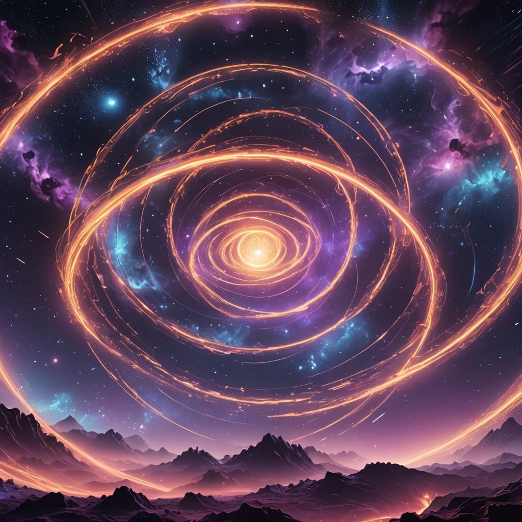 Glowing Curved Space Diagram Concept Art