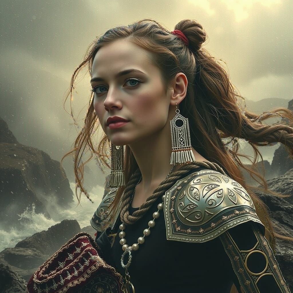 Dramatic Oceanic Landscape with Billowing Mist