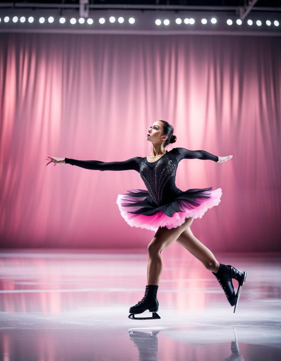 Figure Skater in a Dynamic Jump Pose